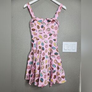 Mod Modcloth Ixia pink fit and flare donut dress
